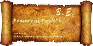 Besenczky Ernák névjegykártya